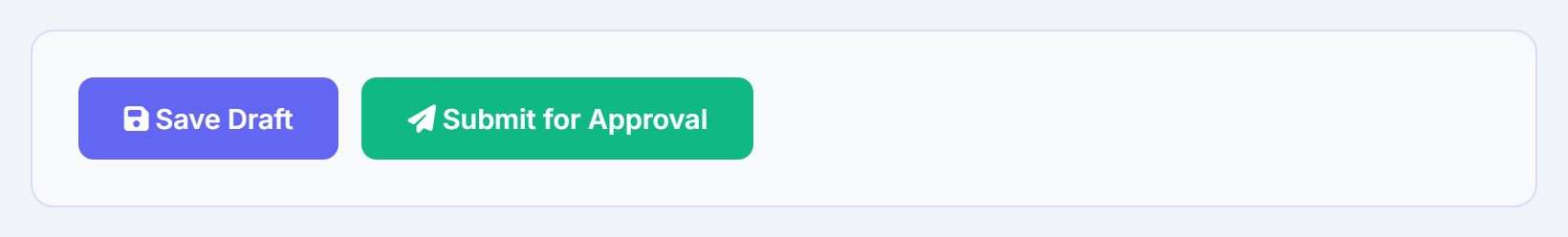The Save Draft and Submit for Approval buttons at the foot of the editor.